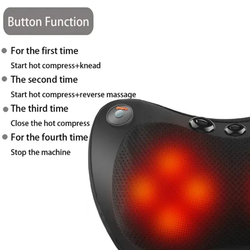Neck Massager Home Car Neck Cervical Massage Electric Multifunctional Massage Pillow Waist Back Relaxation Device