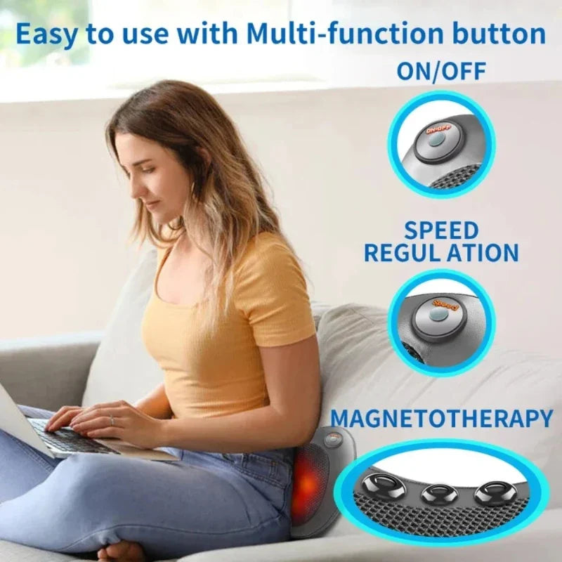 Neck Massager Home Car Neck Cervical Massage Electric Multifunctional Massage Pillow Waist Back Relaxation Device