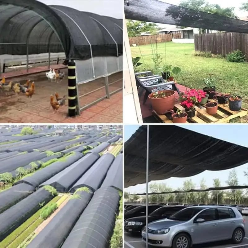 🎖️90% Blackout Cloth (Black) - 10 x 13ft UV-Resistant Shade Net with Reinforced Rivets