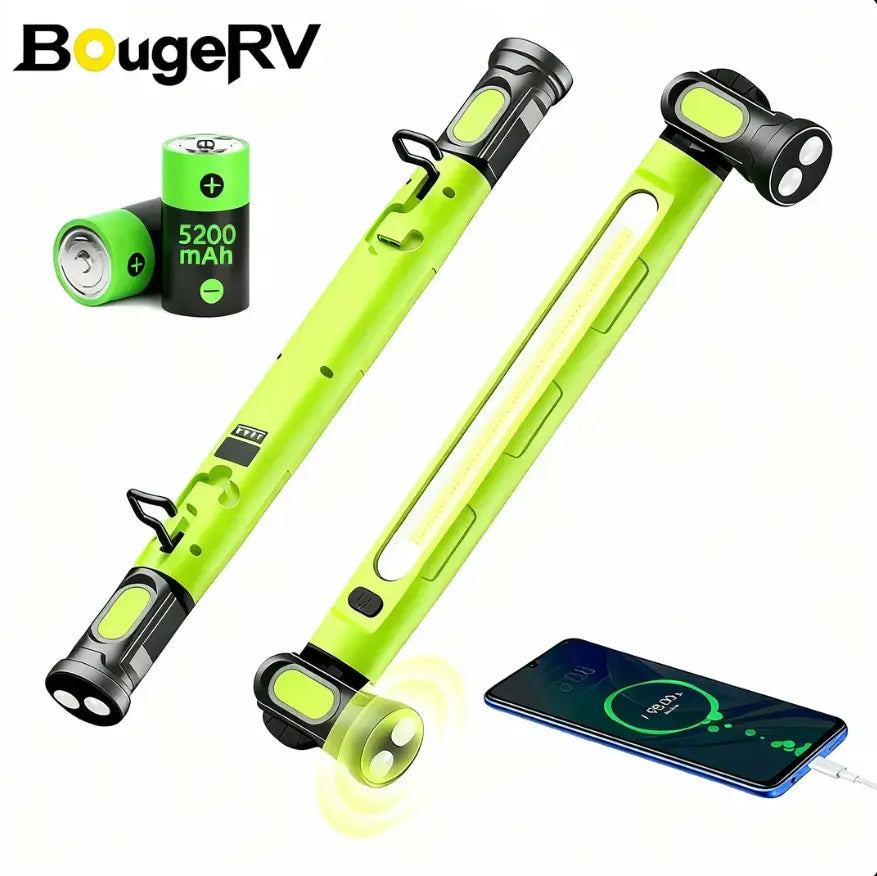 [Father's Day Gift] 5200mAh LED magnetic rechargeable light strip, 3000 lumens, with hook, ideal for mechanics, auto repair, and garage use.
