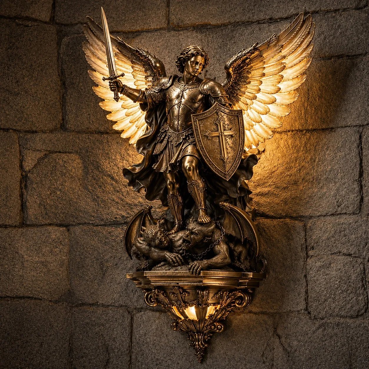🔥LAST DAY 50% OFF⏰-St. Michael Guardian Angel Wall Light🕊️