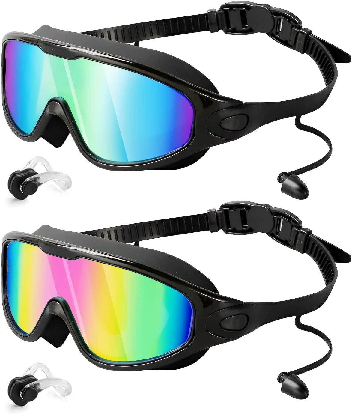 🔥Goggles Swimming Adult Swim-Goggles: Wide View with UV400 Protection Anti Fog No Leak for Men and Women