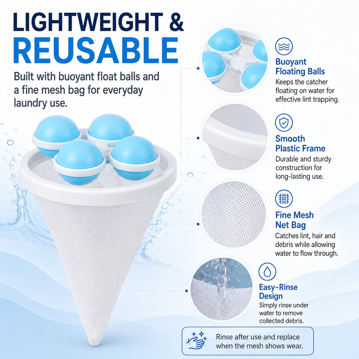 Floating Lint & Hair Catcher