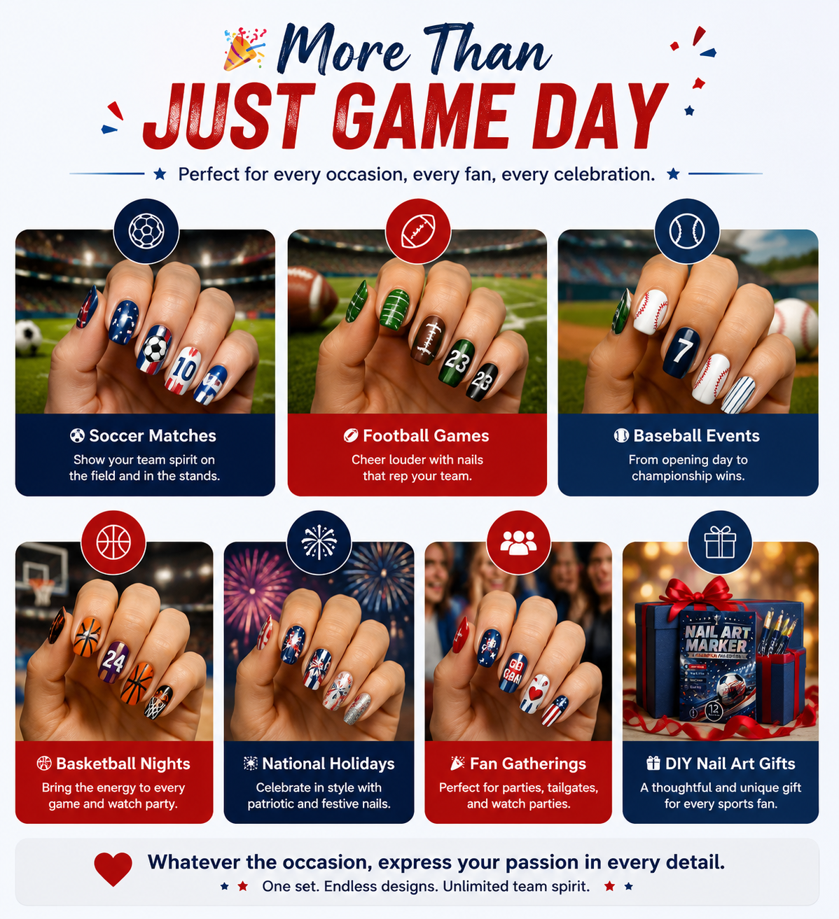 ⚽🏆 Game Day Nail Art Marker Set – 12 Vibrant Colors for Eye-Catching Fan Nails ✨