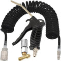 💨 High Flow Air Blow Gun Kit with 16FT Coiled PU Hose & Brass T-Fitting