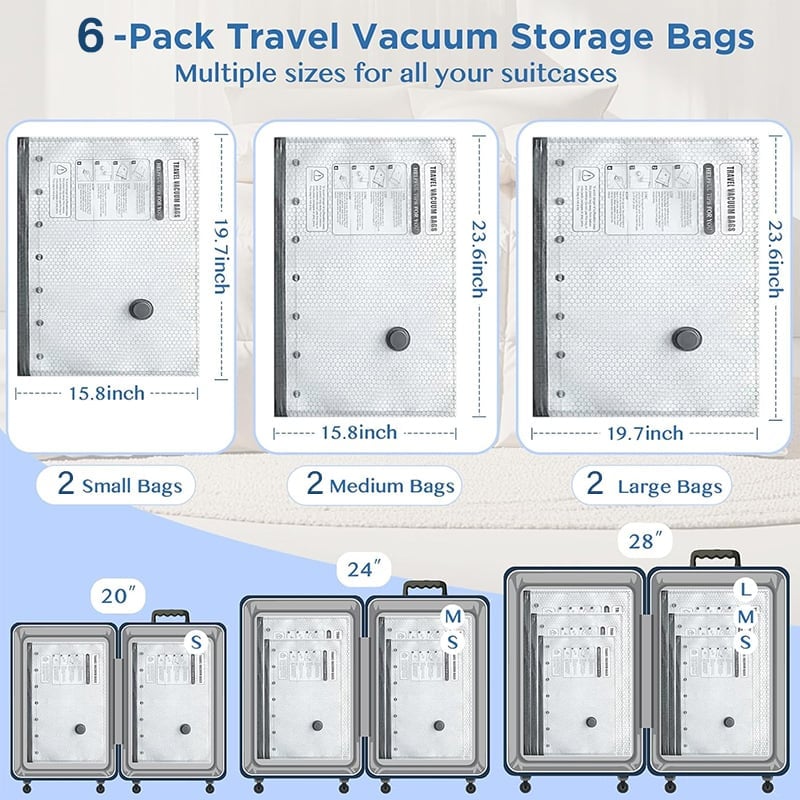 Last Day Hot Sale 49% OFF🔥Rechargeable Vacuum Pump Travel Storage Bag Set