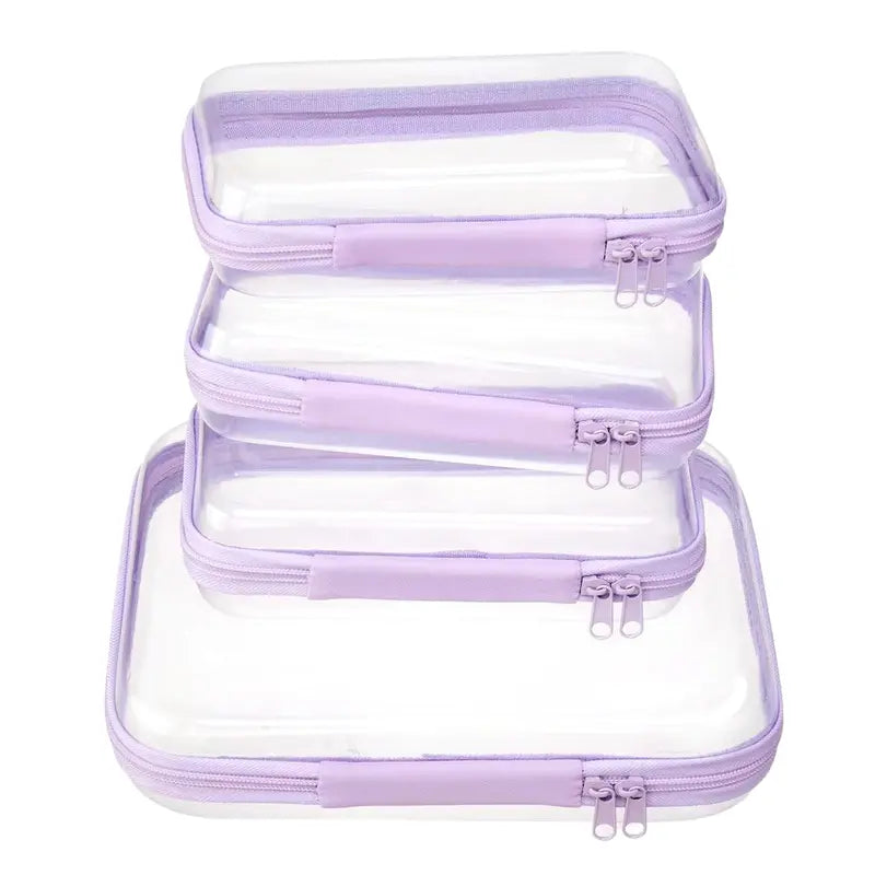 📦 Clear Hard Zipper Storage Case – Portable Organizer for Makeup & Small Items