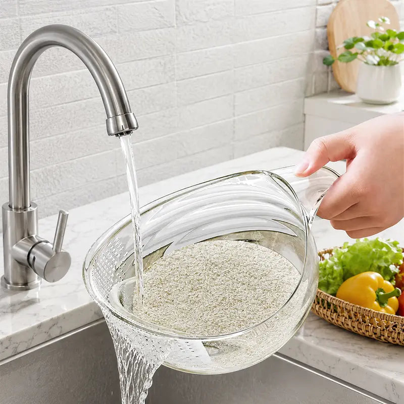 Aesthetic Multifunctional Rice Strainer with Handle