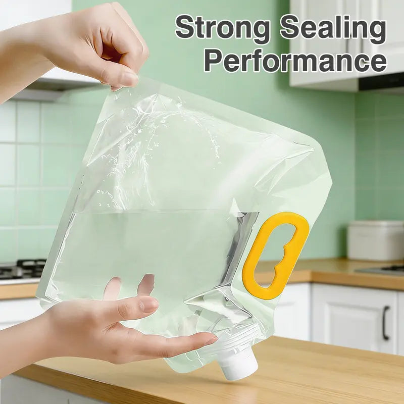 🔥5 Counts Reusable Food Sealed Bags, leak proof design, prevent liquid spillage
