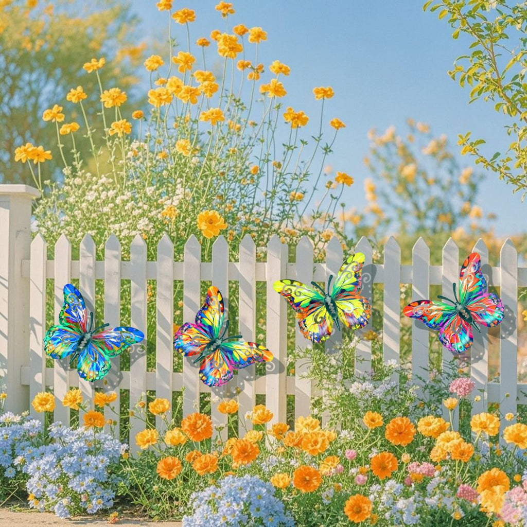 🦋 4PCS Butterfly Metal Wall Art Set – Add Color & Charm Instantly