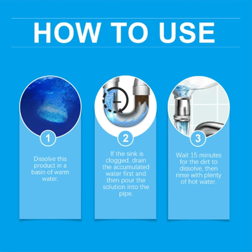 Fast Dissolve Drain Clog Remover Tablets Household Pipe Deodorant Cleaner
