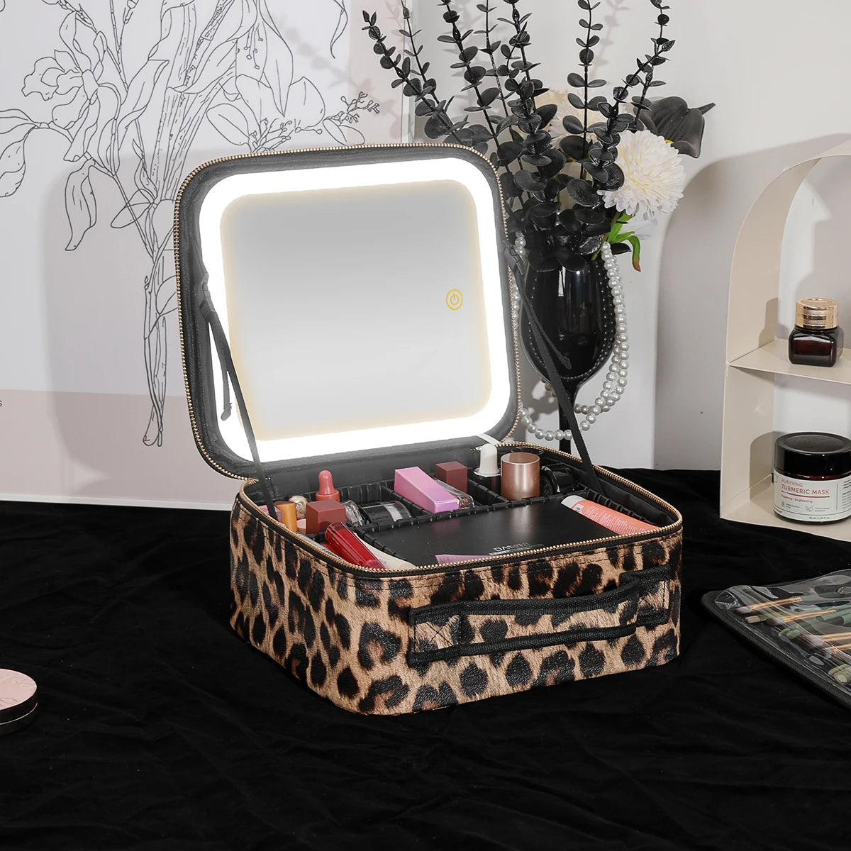 💄Portable LED Makeup Mirror – 3 Color Light Settings