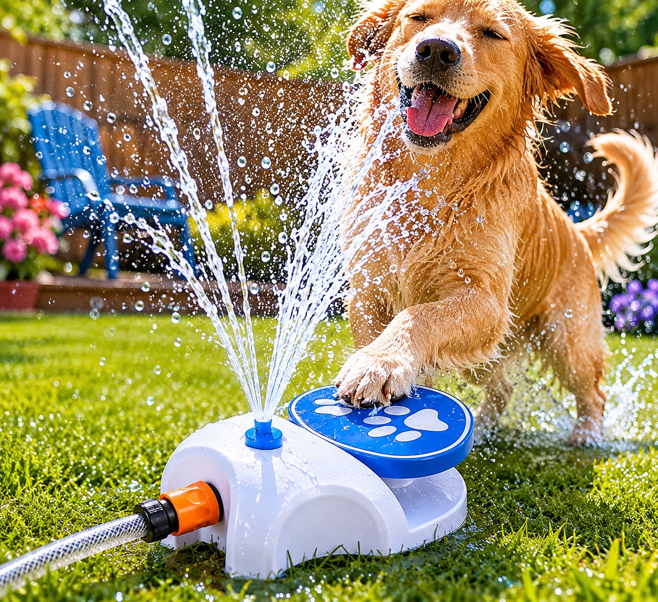 Outdoor Step-On Dog Water Fountain