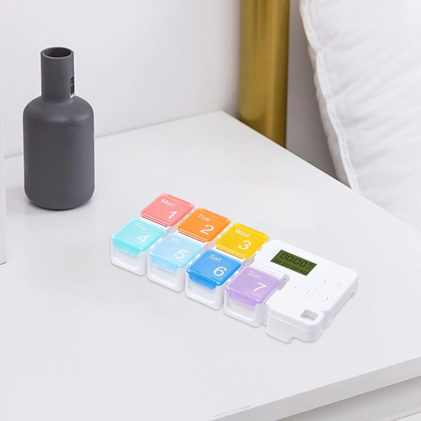 🔥 7-Day Pill Organizer with Alarm Reminder BPA-Free Food Grade Pill Box