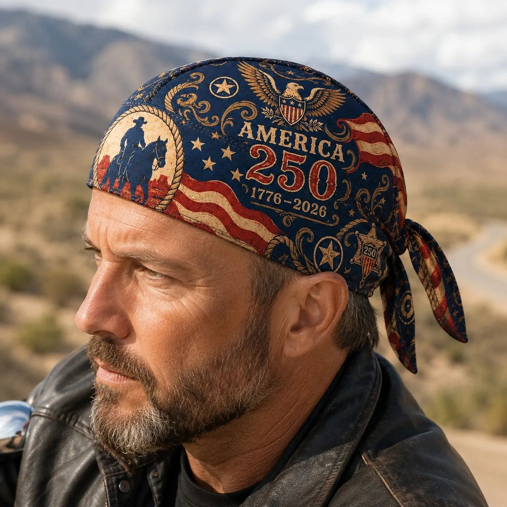 🕊️America 250 Cycling Pirate Hat / Biker Headwrap