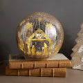 ✝️Light-up cracked glass ball with Jesus and reindeer design🫎
