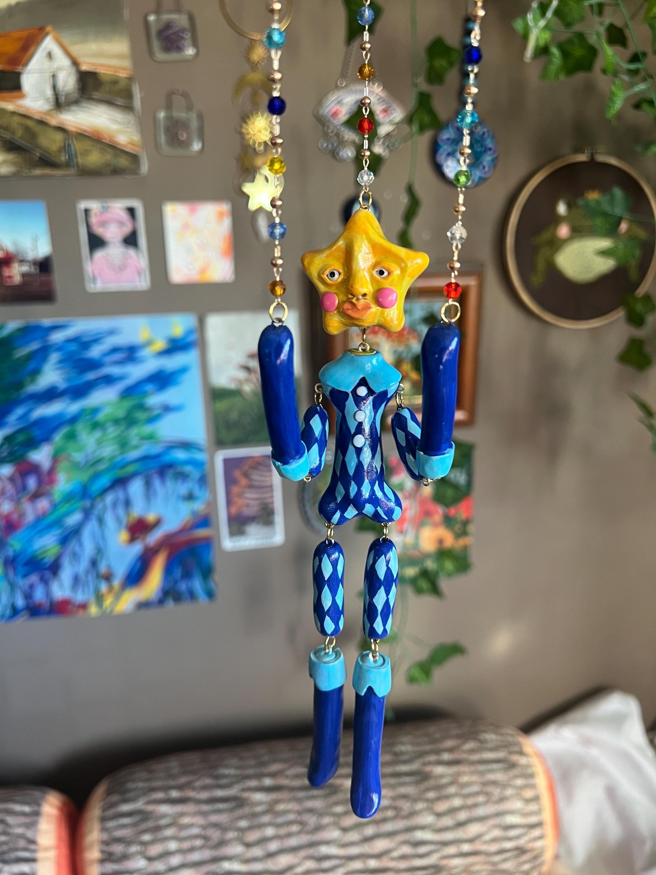 Custom Star Marionette – Handmade Ceramic Movable Puppet Art