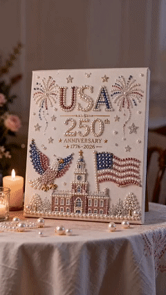 🎆🇺🇸 USA 250th Anniversary Pearl Art Kit – Patriotic DIY Craft
