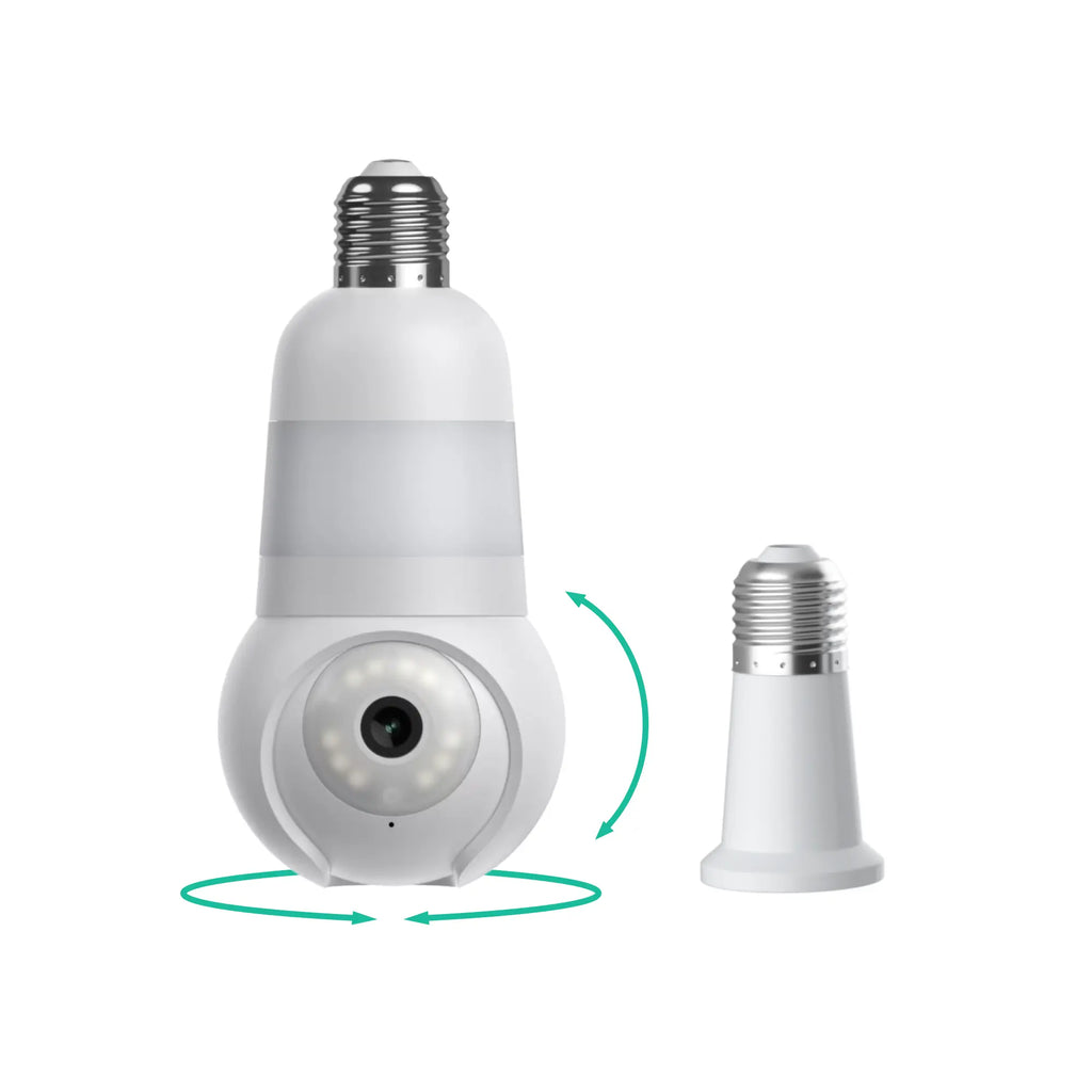 Luna Light Bulb Security Cam -2K 2.4GHz/5GHz WiFi, Indoor Outdoor Surveillance Monitoring Camera for Home, 360° Pan/Tilt, Color Night Vision, Built-In LED & Spotlight, Easy Installation