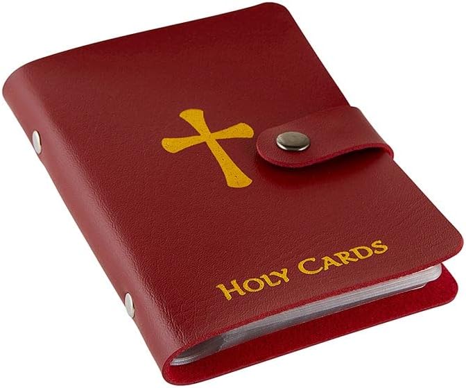 ✝️ Catholic Genuine Leather Holy Card Holder – Pocket Prayer Card Organizer with Snap Closure!!!
