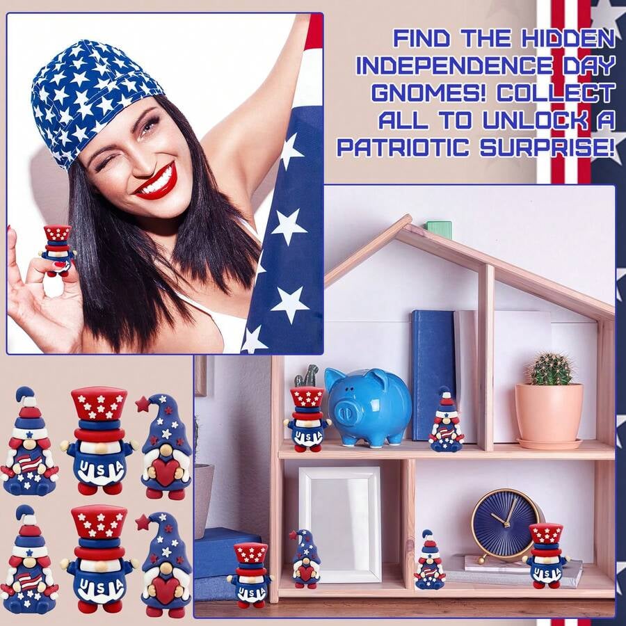 Patriotic gnome figurine, July 4th gift