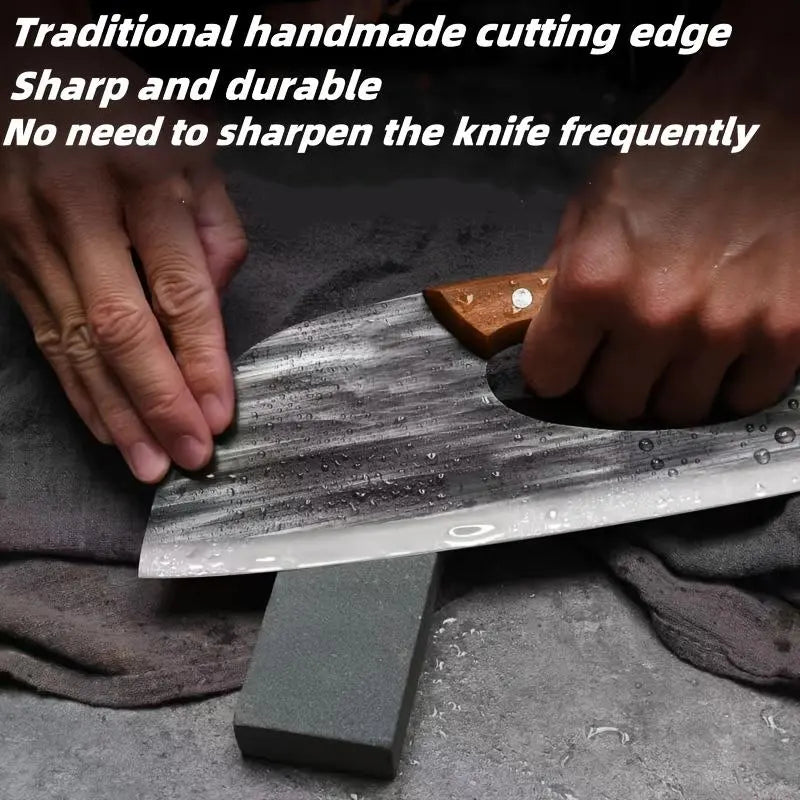 🔪Forged Cleaver Knife Set - Heavy Duty Meat & Vegetable Chef Knives for Kitchen & BBQ