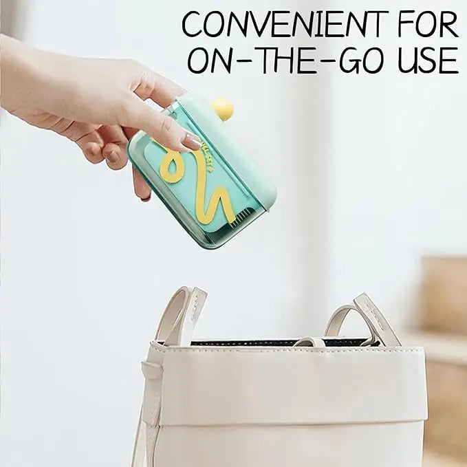 Travel-sized storage case with automatic pop-up dispenser, portable & refillable