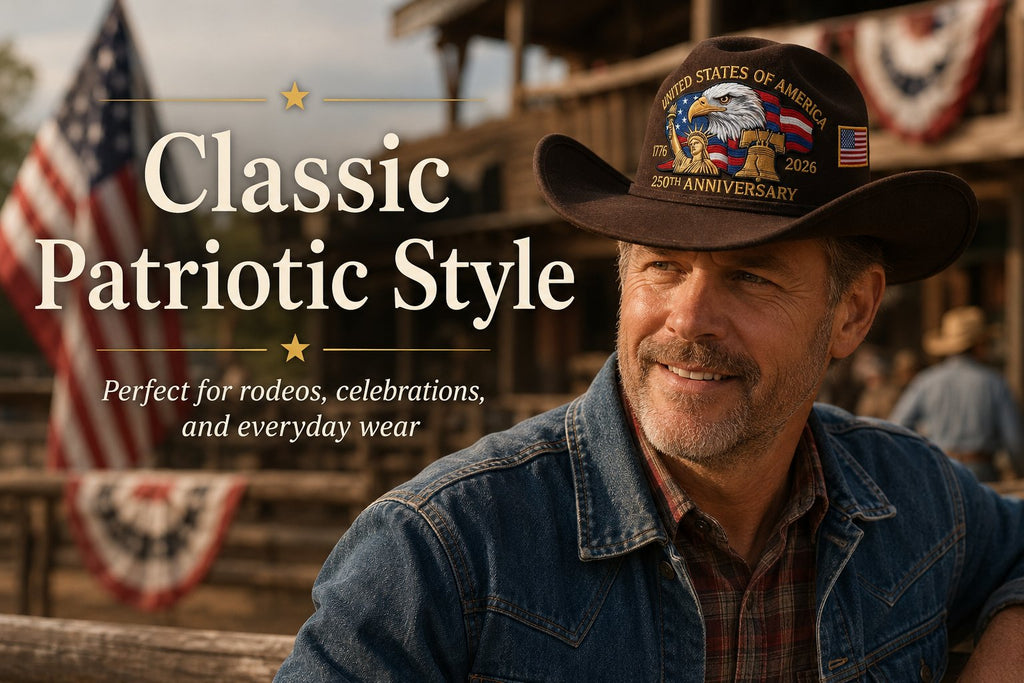 🔥LAST DAY 49% OFF - 🤠Unisex Patriotic-Themed Felt Cowboy Hat🦅💙