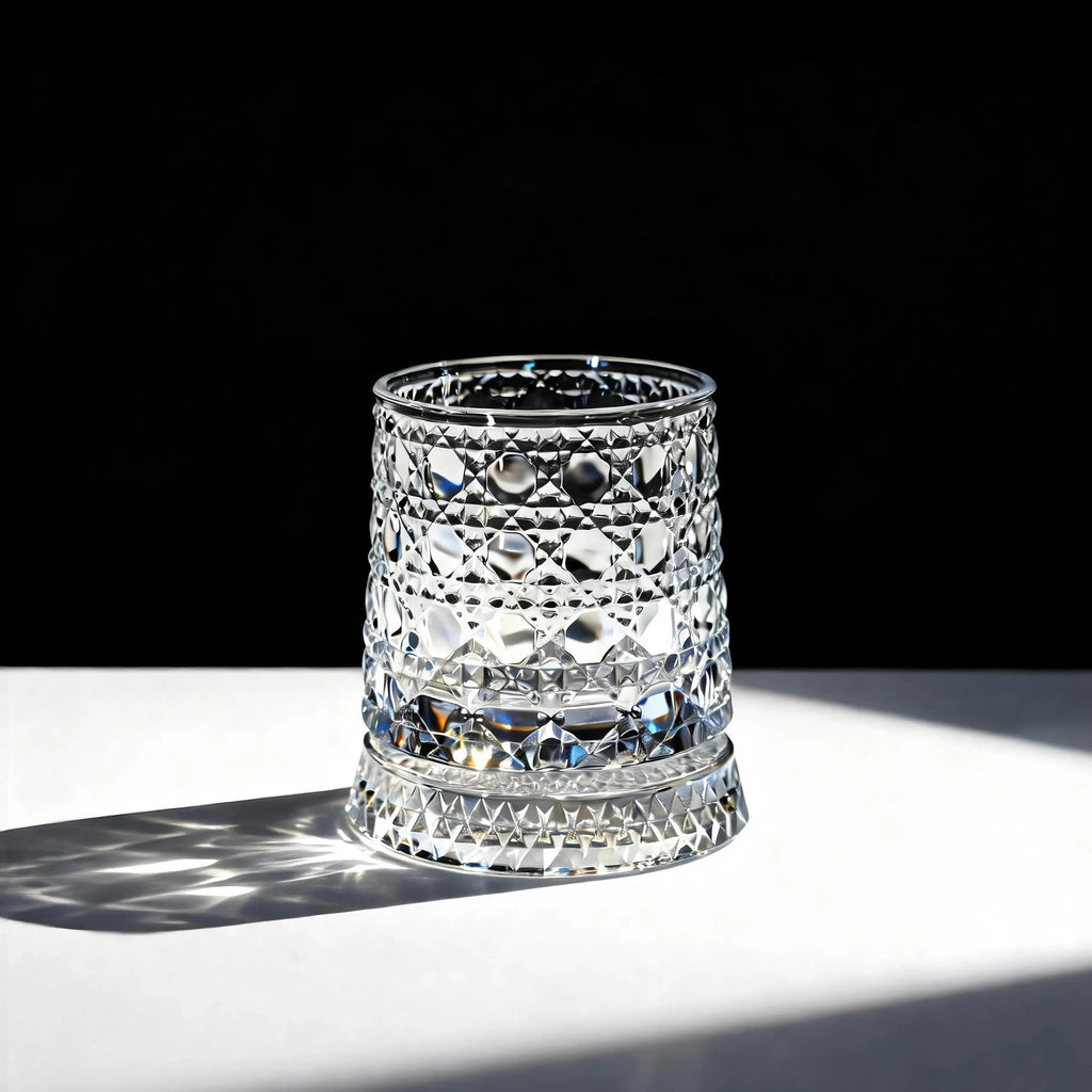 Luxury 360° Spinning Crystal Glass – Star-Cut Stress Relief Whiskey & Wine Glass