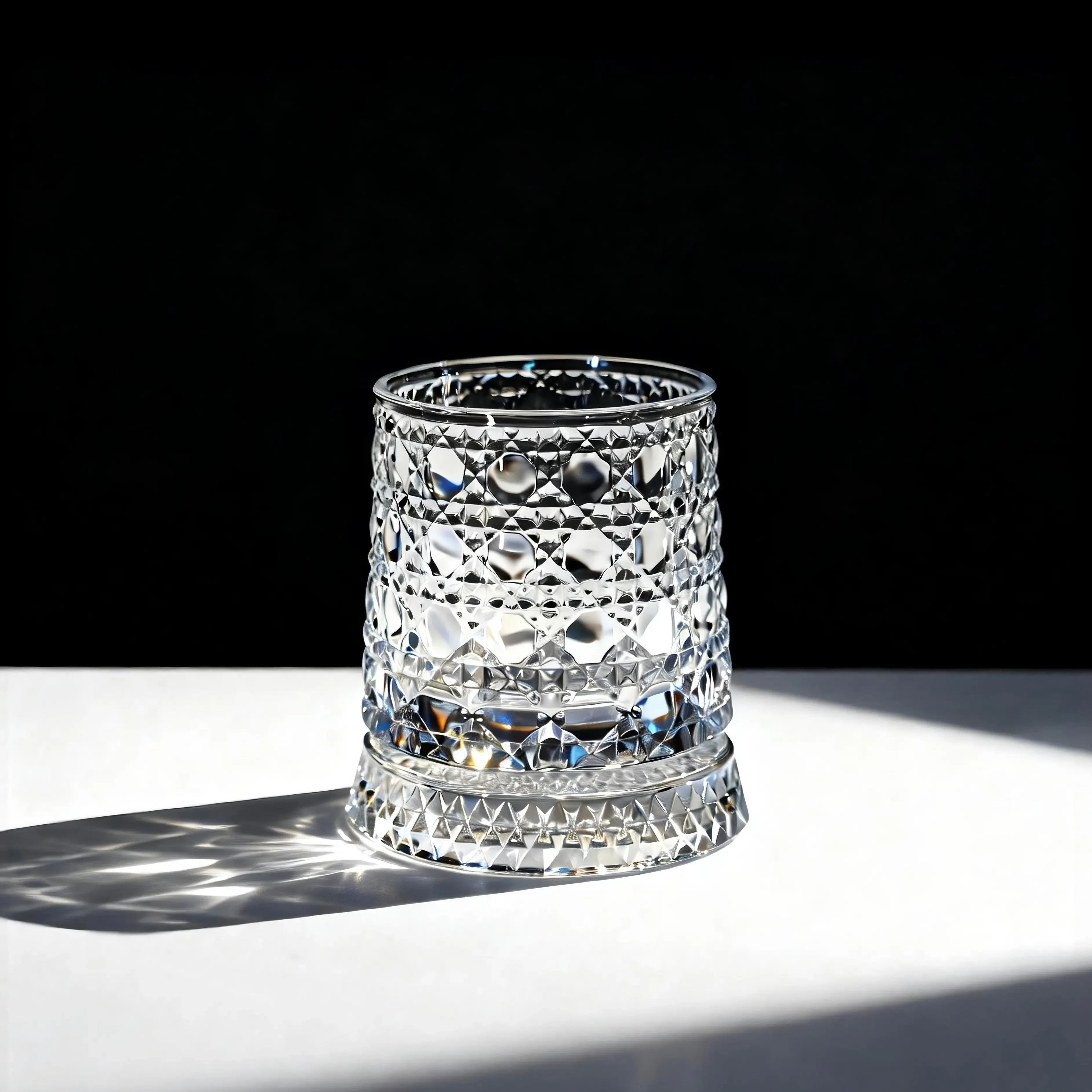 Luxury 360° Spinning Crystal Glass – Star-Cut Stress Relief Whiskey & Wine Glass