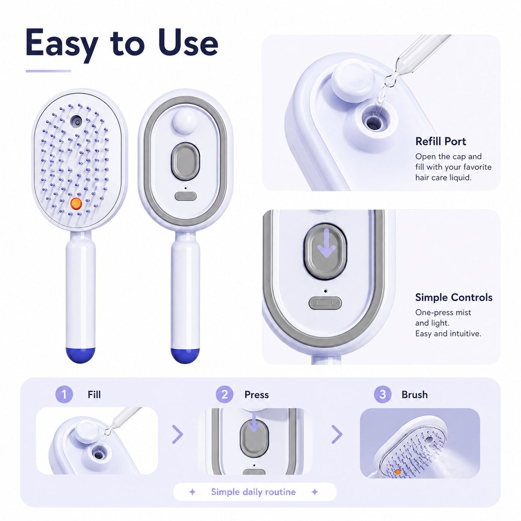 3-in-1 Scalp Spa: Red Light & Misting Detangler