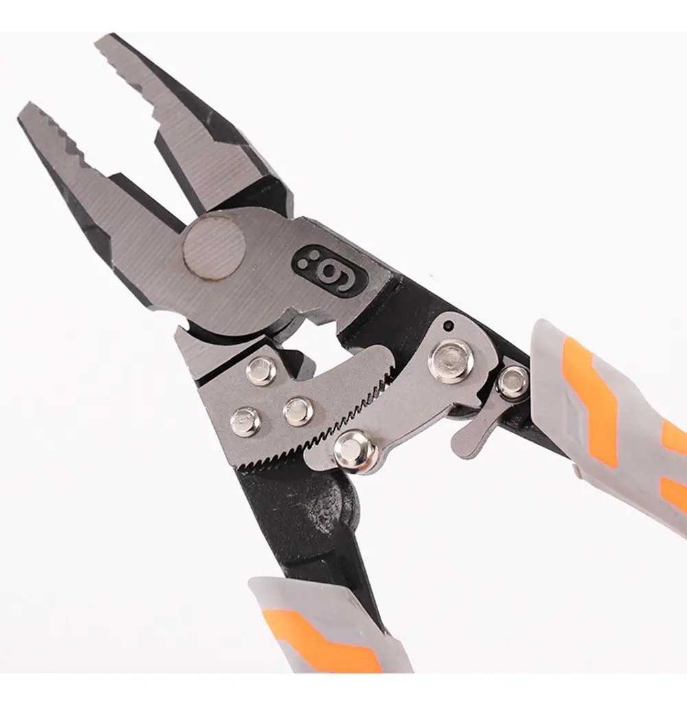 🔧 Labor-Saving Ratchet Lock Multi-Functional 55# Steel Linesman Pliers with Anti-Slip Rubber Grip