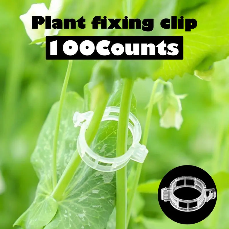 100 Counts Plant Support Clips, Upright Growth Support for Tomato & Grape Vines