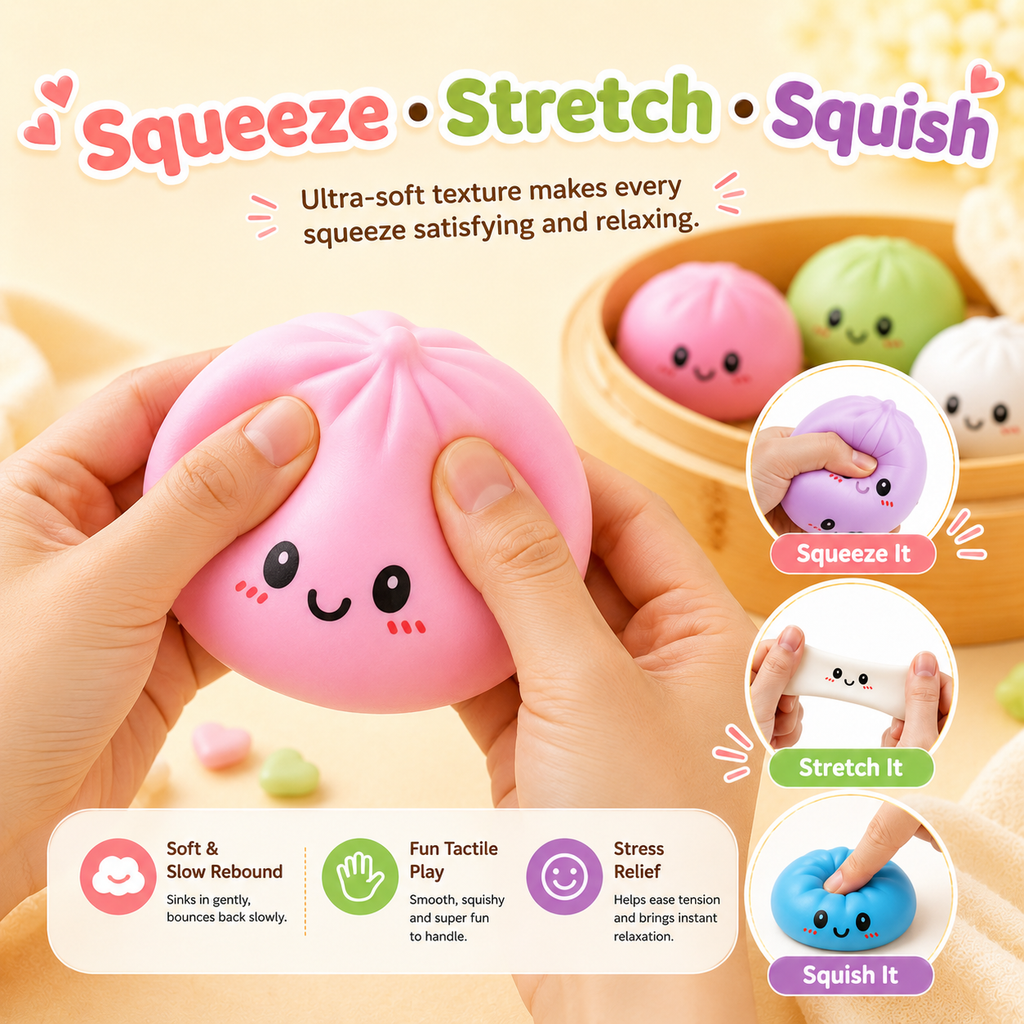 😋12PCS Cute Big Bun Squishy Toys – Super Soft Stress Relief Fidget Set 🍞✨