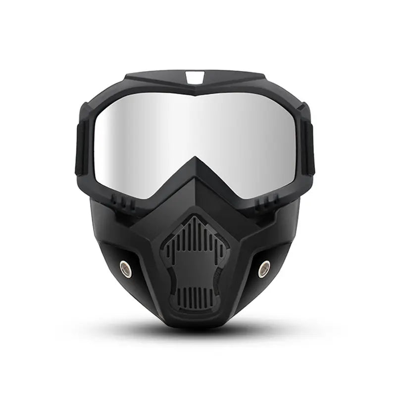 A Full-face Goggle with Anti-fog High-definition Lenses, a Detachable and Adjustable Ski Mask, and a Comfortable Sponge Pad - Made of Plastic.