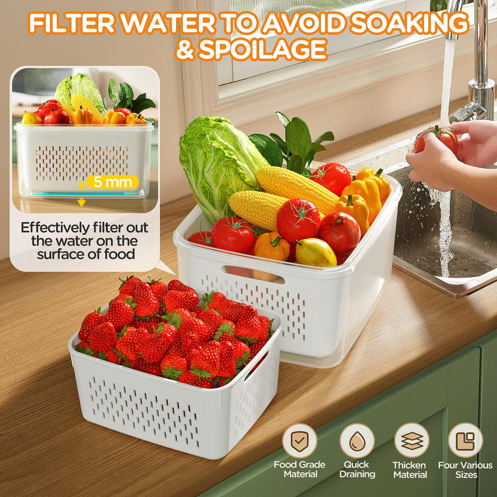 4-in-1 Produce Storage Containers (3-Pack Set)