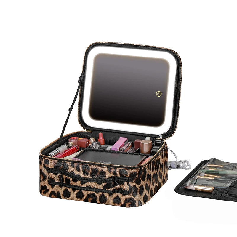 💄Portable LED Makeup Mirror – 3 Color Light Settings