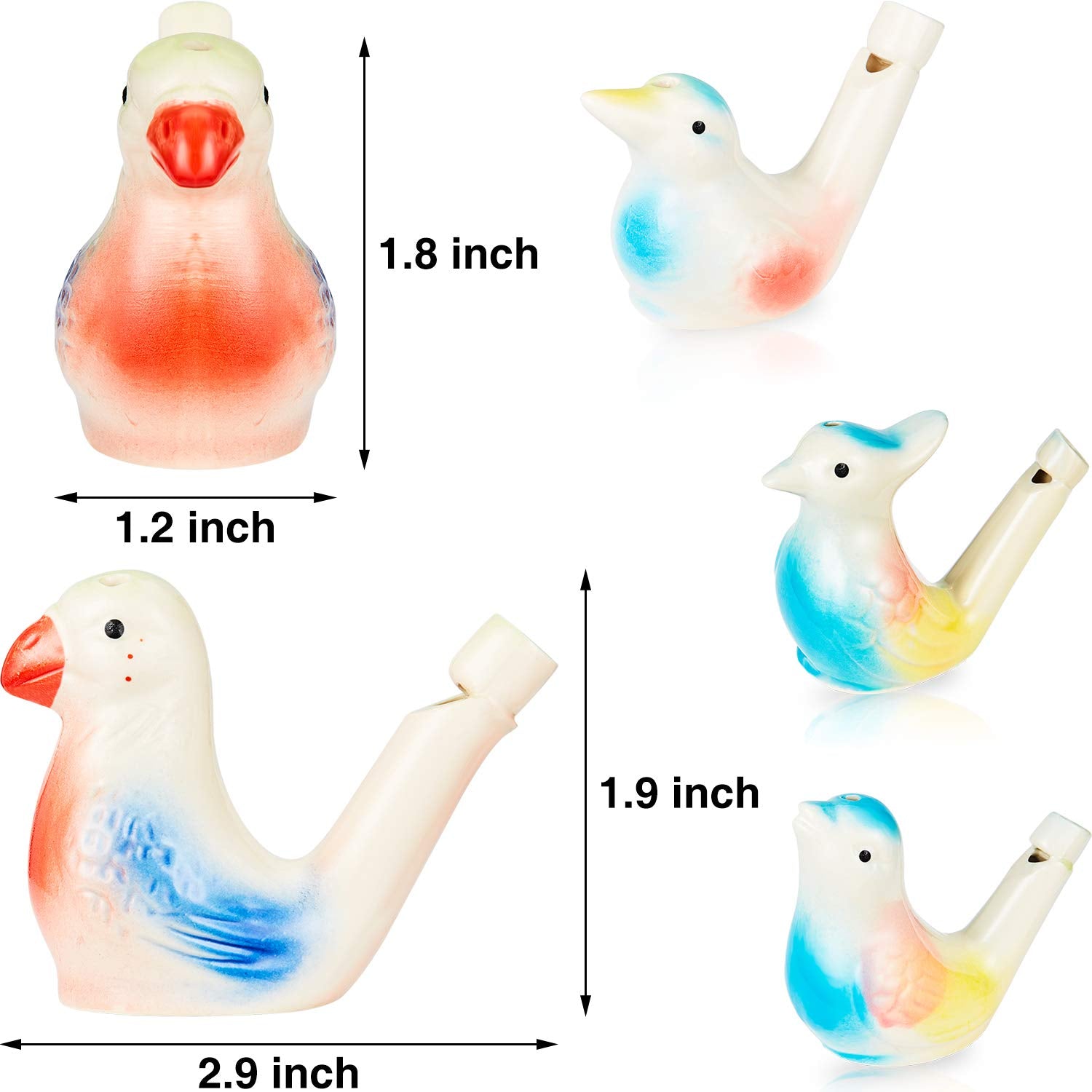 🐦 Ceramic Water Bird Whistle – Handcrafted, Realistic Chirping, Add Water to Sing (3PCS Set)