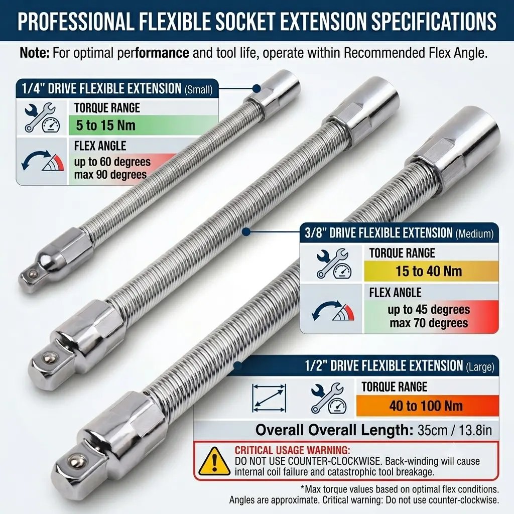 Universal Flex Head Socket Adapter Set – Reach Tight Bolts Faster in Hard-to-Access Spaces-The Must-Have Tools for Mechanics, DIYers & Garage Work