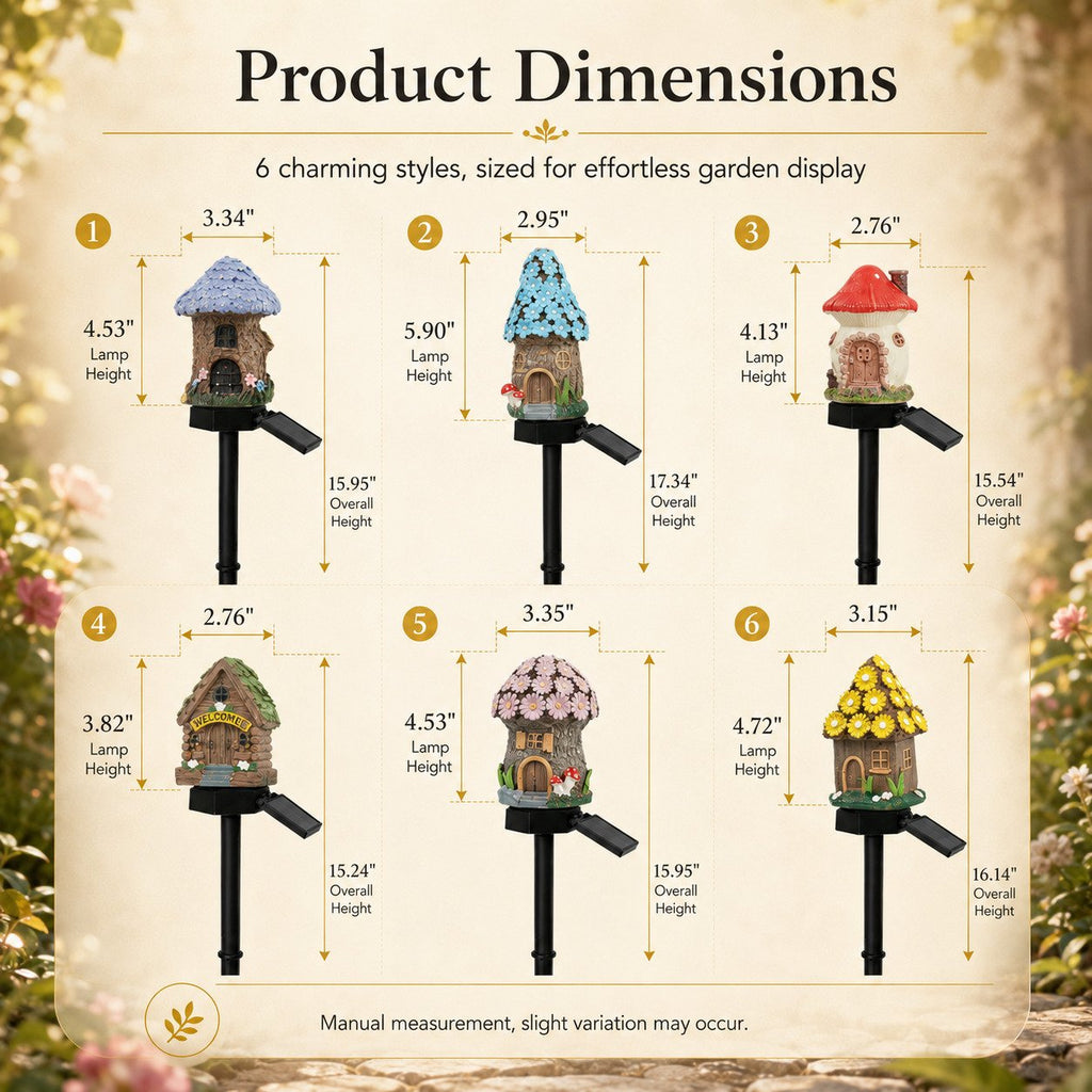Solar Fairy-Tale Mushroom Cottage Garden Light