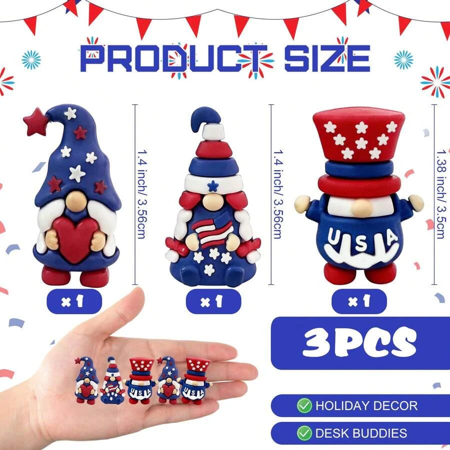 Patriotic gnome figurine, July 4th gift