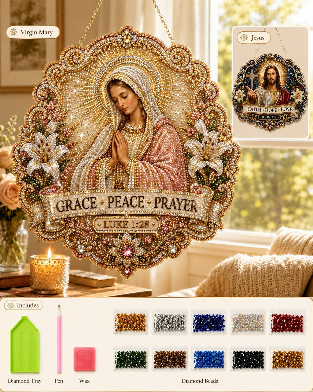 Christian Diamond Art Hanging Ornament Kit