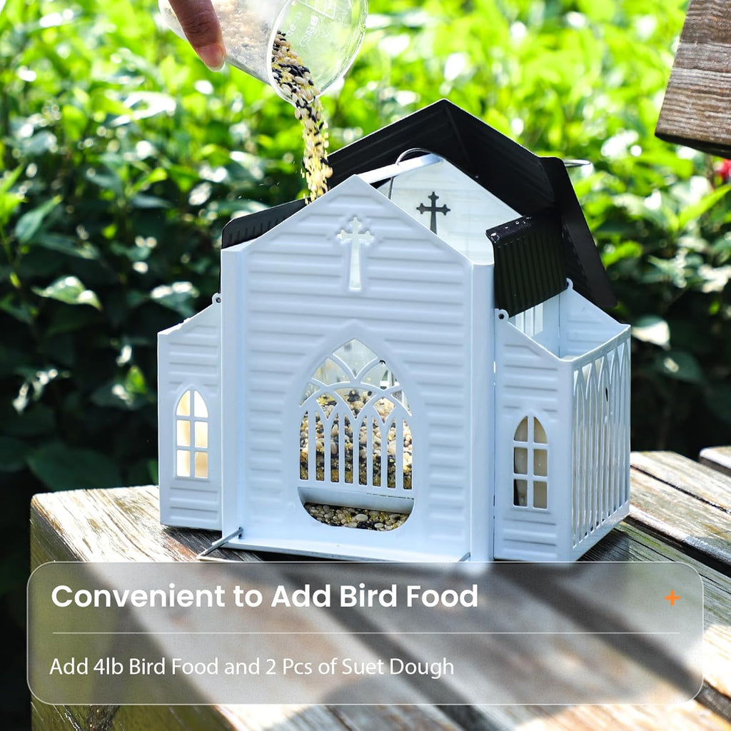 ✝️Last Day 49% OFF-🔥Church-Shaped Metal Solar Bird Feeder