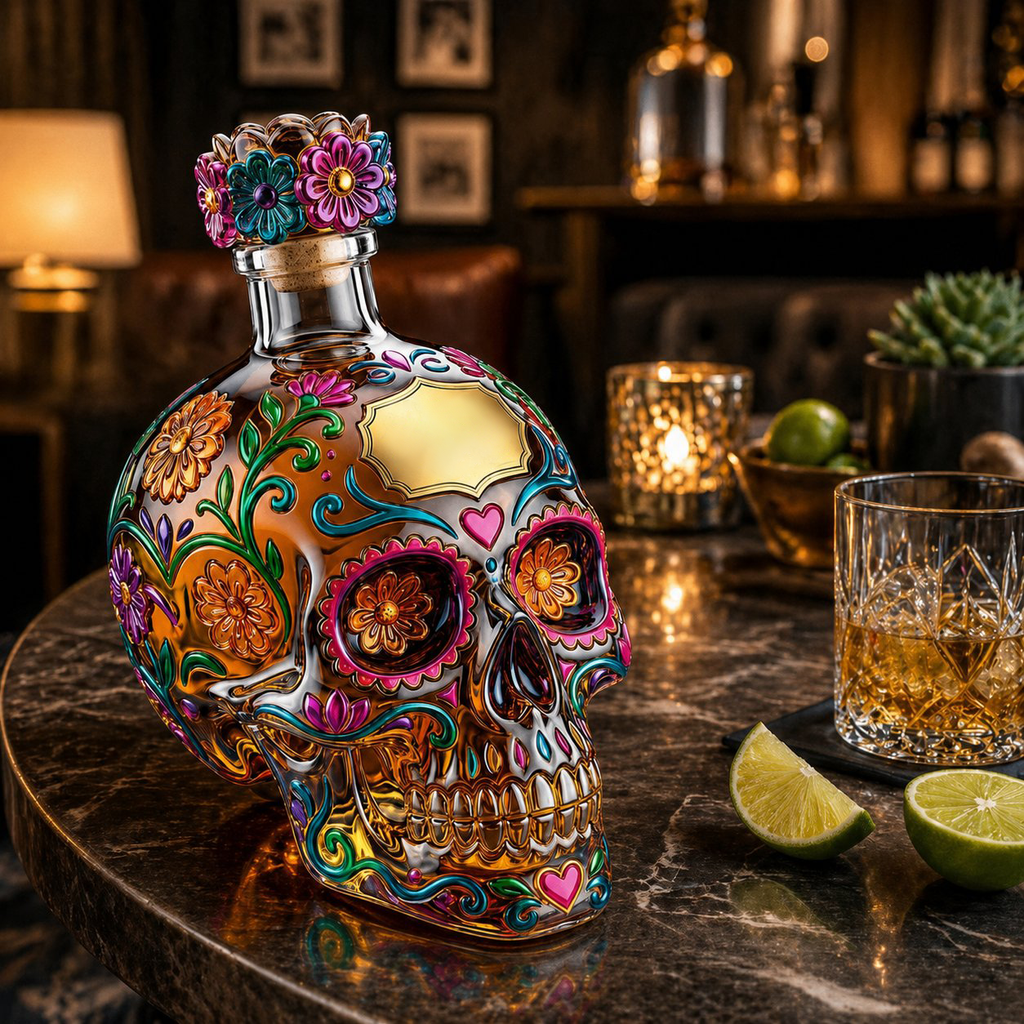 🔥🍷Limited edition Day of the Dead tequila bottle🎁