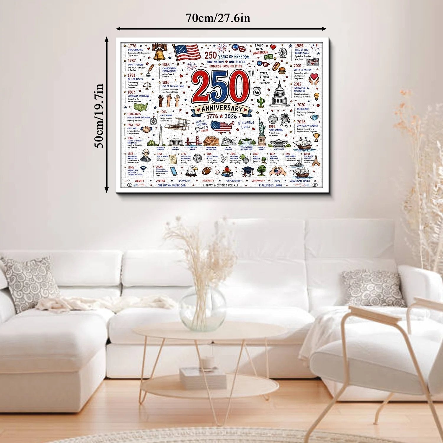🧩 Patriotic America Jigsaw Puzzle 1000 Pieces🎁Buy 2 Free Shipping