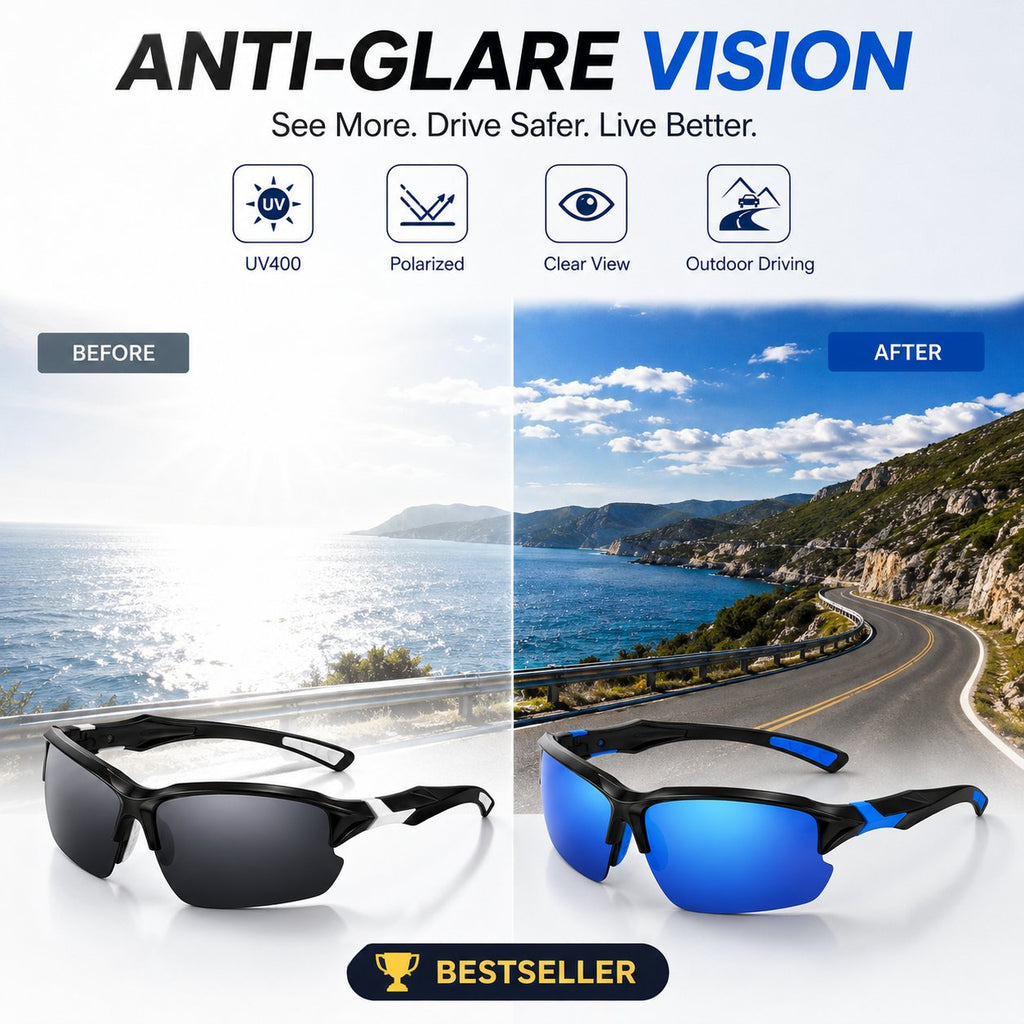 🔥LAST DAY 49% OFF - Polarized UV400 Sports Sunglasses – Unisex Outdoor & Driving Eyewear