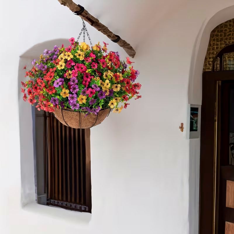FREE SHIPPING!🔥Simulated Hanging Flower Basket 🌸No Watering💧. No Wilting. Just Perfect Blooms.