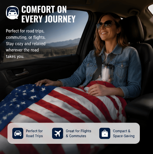 🇺🇸❤️American Flag Flannel Blanket — Ultra-Soft Flannel | Non-Shedding | Suitable for All Seasons | Available in Three Sizes