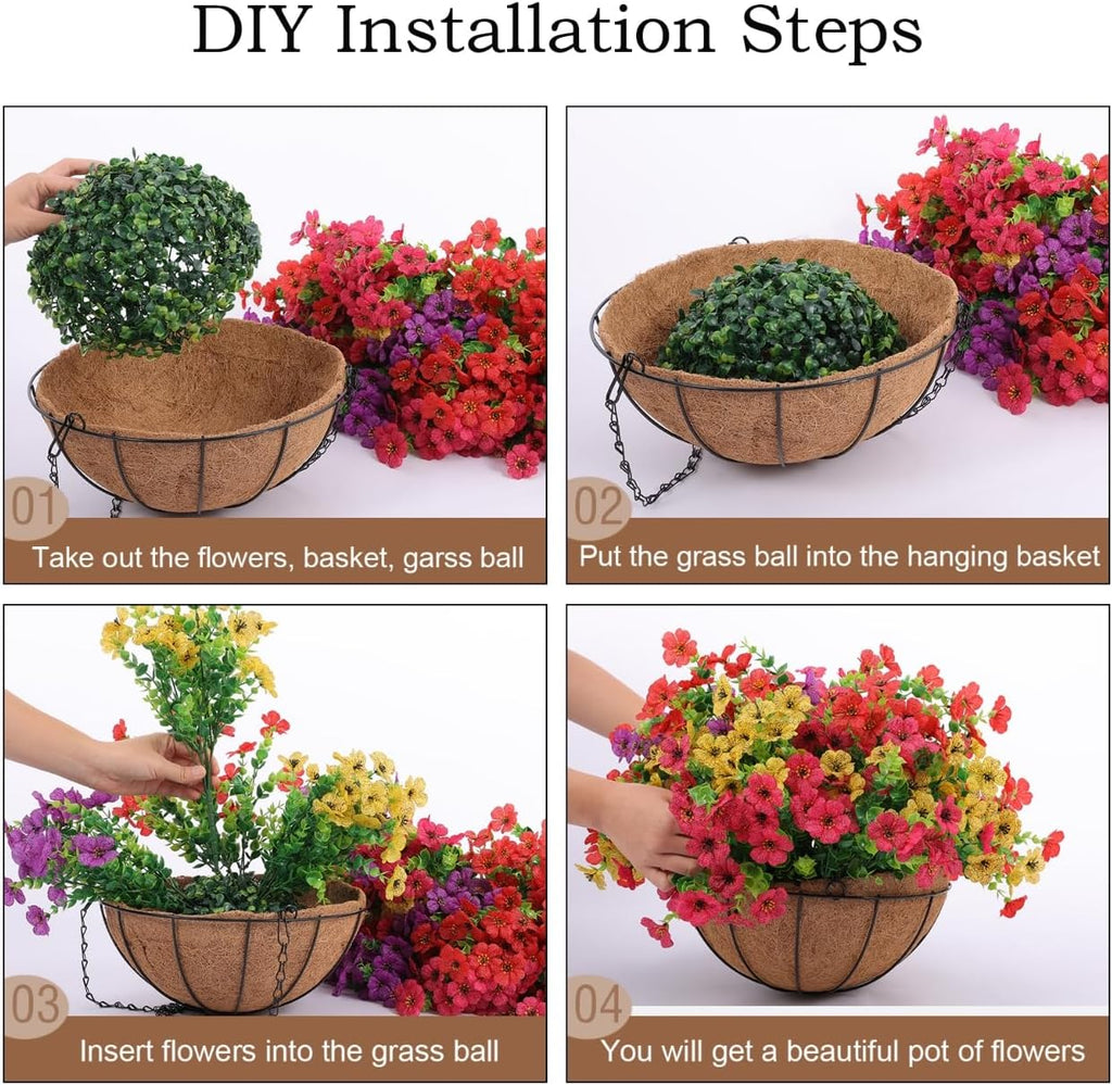 FREE SHIPPING!🔥Simulated Hanging Flower Basket 🌸No Watering💧. No Wilting. Just Perfect Blooms.
