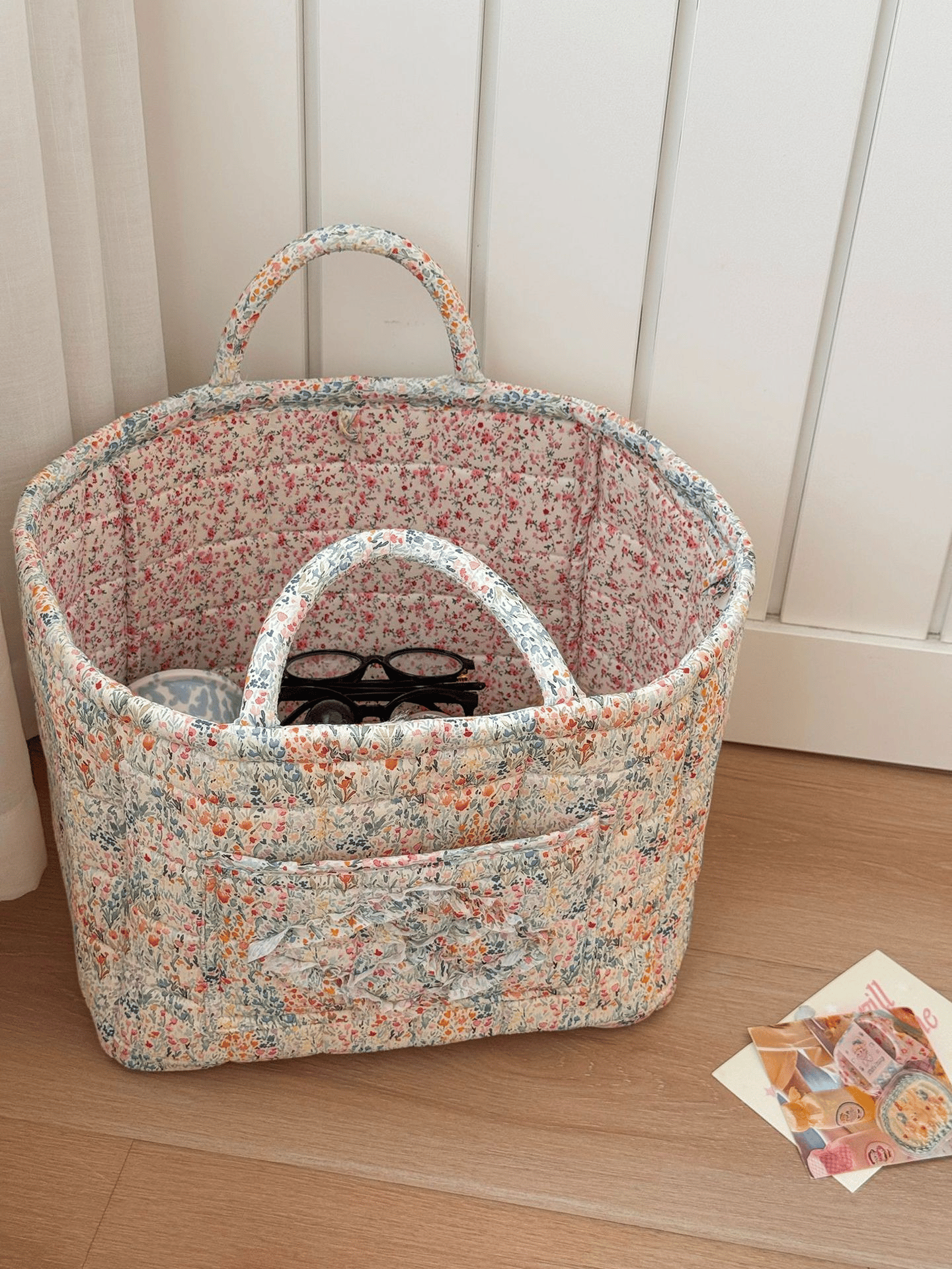 Car storage basket with handle - foldable washable storage basket and multi-purpose fabric box